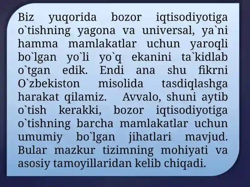 Bozor iqtisodiyotiga o'tishning modellari 3