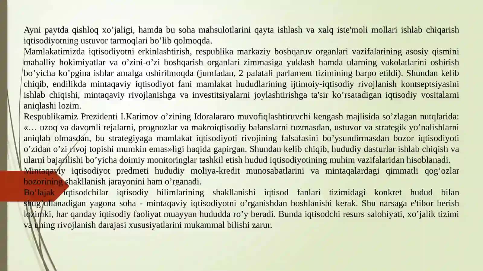 Mintaqavi iqtisodiyot fanining mohiyati 3