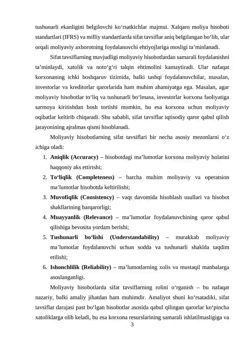 Moliyaviy hisobotlardagi sifat tavsiflari 3