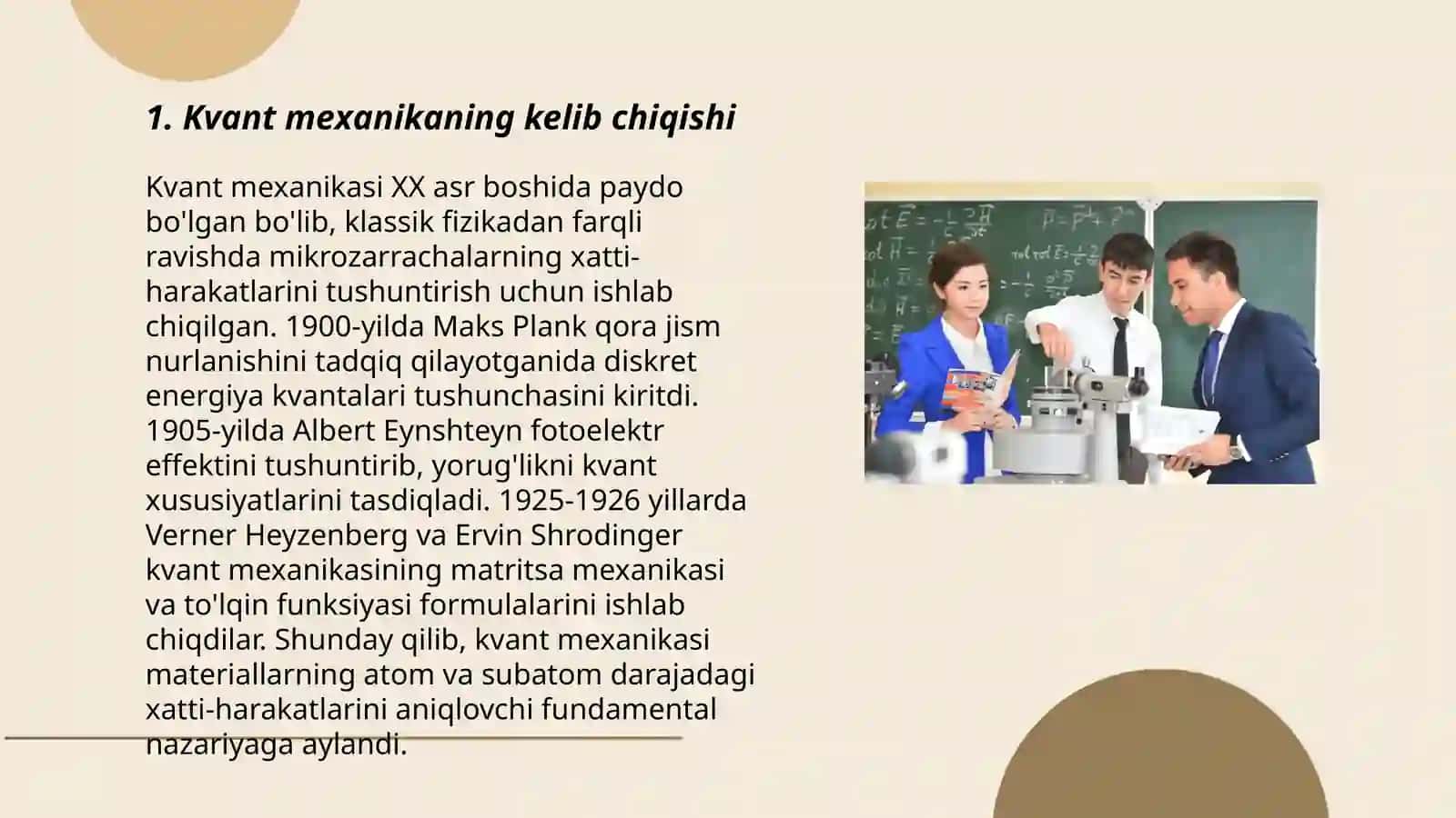 Kvant Mexanikaning yaratilishi va kimyoning taraqqiyoti XX asrda 3