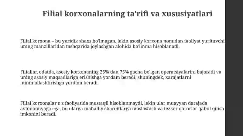 Filial Korxonalarda Boshqaruv Tuzilmalari 3