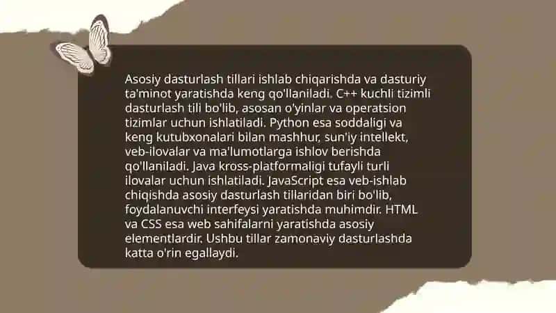 Asosiy dasturlash tillarini yoritish 3
