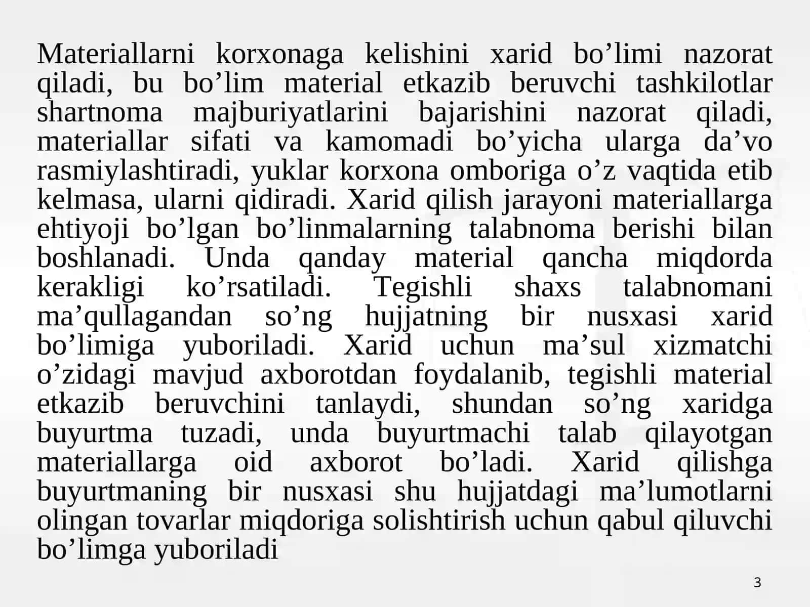 MATERIAL XARAJATLARINING HISOBI 3