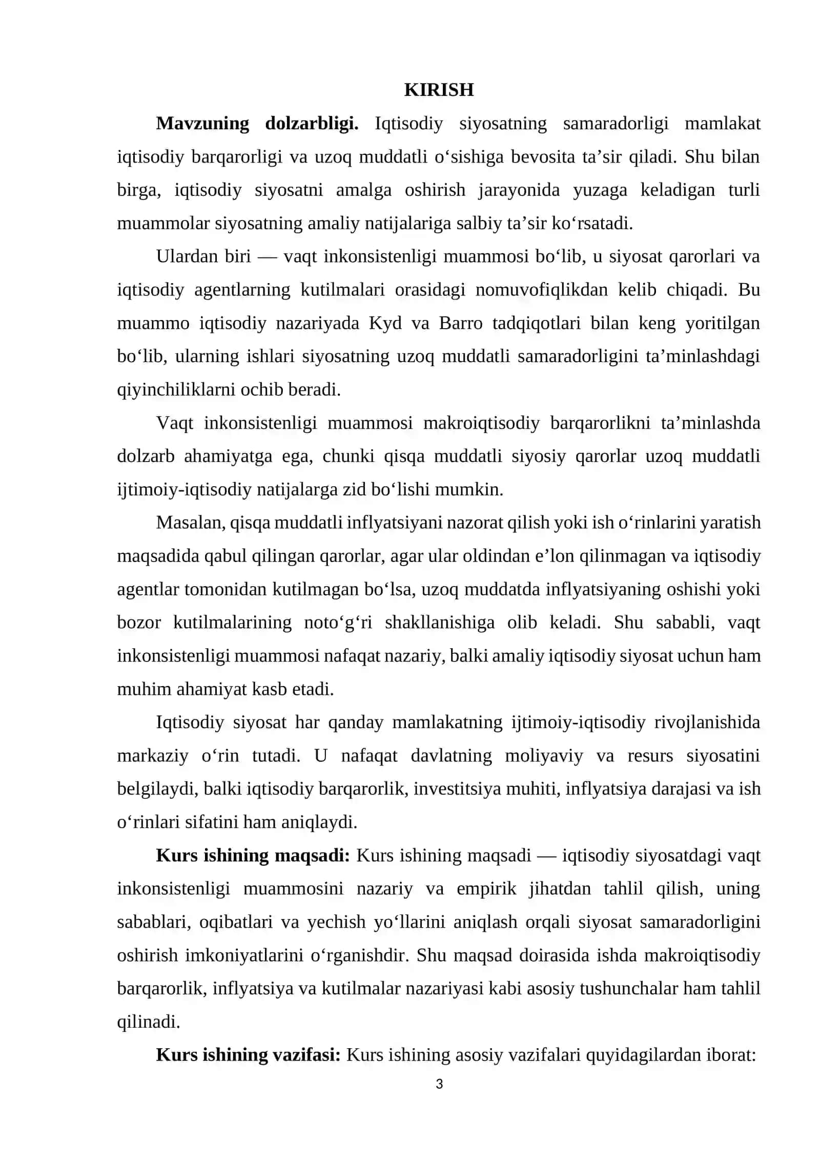 IQTISODIY SIYOSATNING VAQT INKONSISTENLIGI MUAMMOSI 3