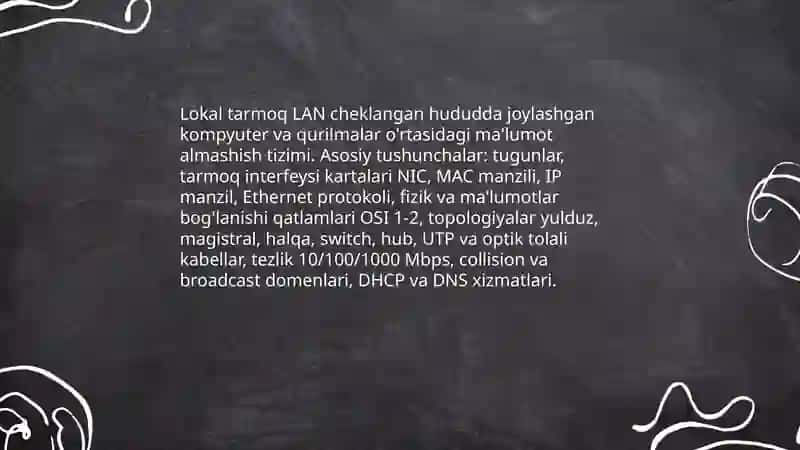 Lokal tarmoqlar (LAN) va ularning qurilish usullari 3