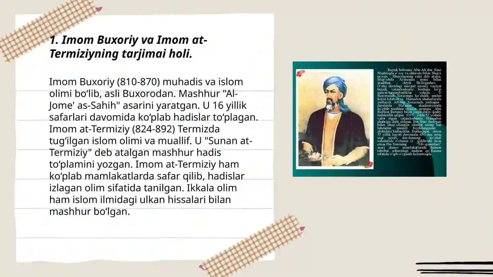 Imom Buxoriy va Imom at-Termiziyning tarjimai holi 3