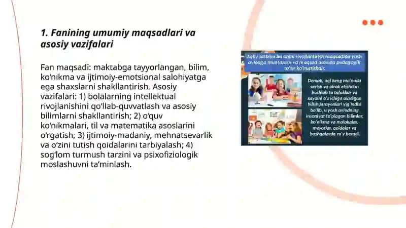 BOLALARNI MAKTABGA TAYYORLASH METODIKASI FANINING MAQSAD VA VAZIFALARI 3