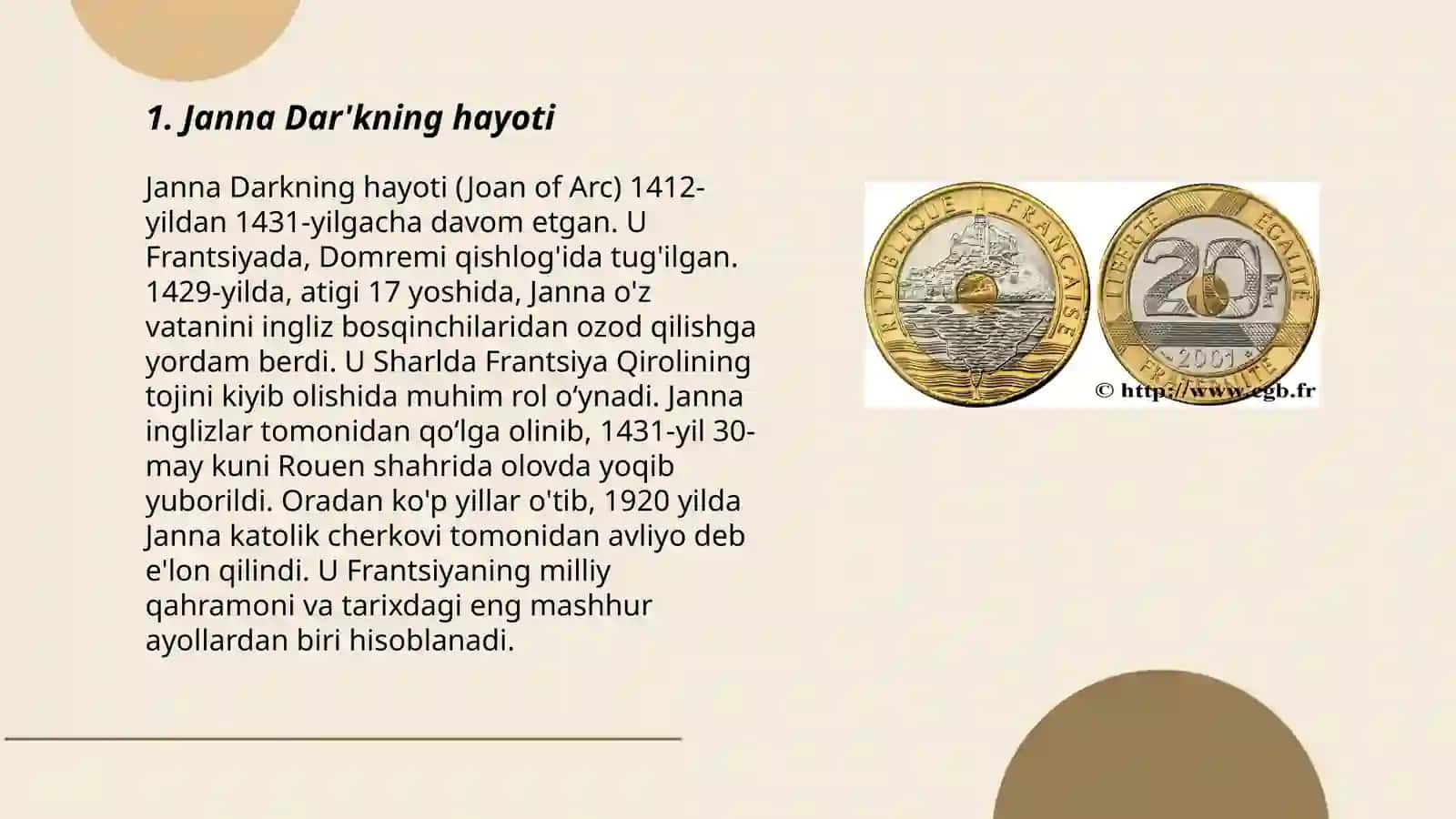 Janna Dar'k Fransiya milliy qaxramoni 3