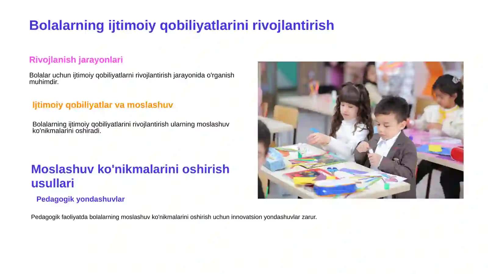 Ijtimoiy pedagogik faoliyatda bolalarning moslashuv ko'nikmalarini shakllantirish 3