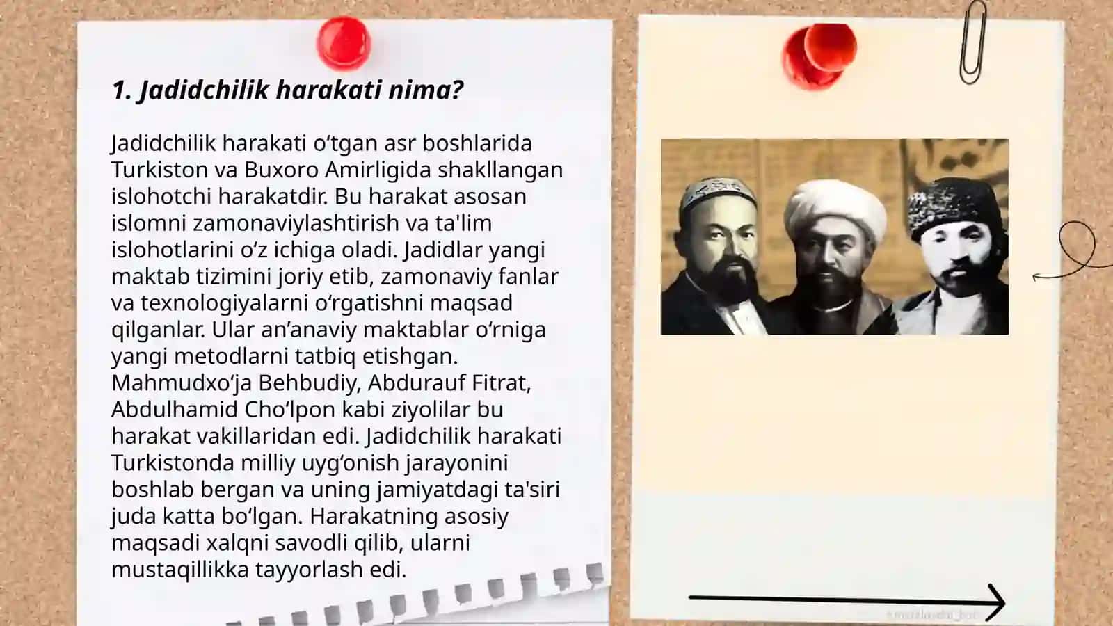 O'zbekiston tarixidan Jadid ma'rifatparvarlarning o'lka ijtimoiy-ma'maviy hayotda tutgan o'rni Farzona O'tkirovna 3