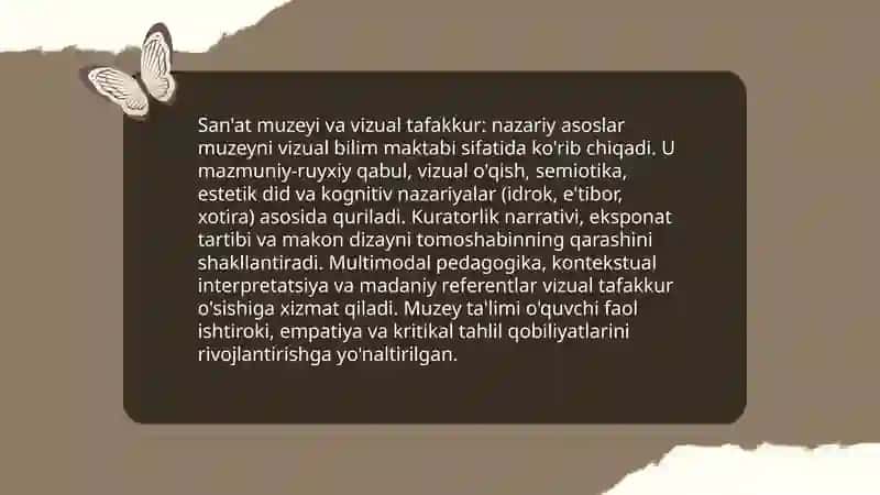 San'at muzeyi va vizual tafakkur: nazariy asoslar 3