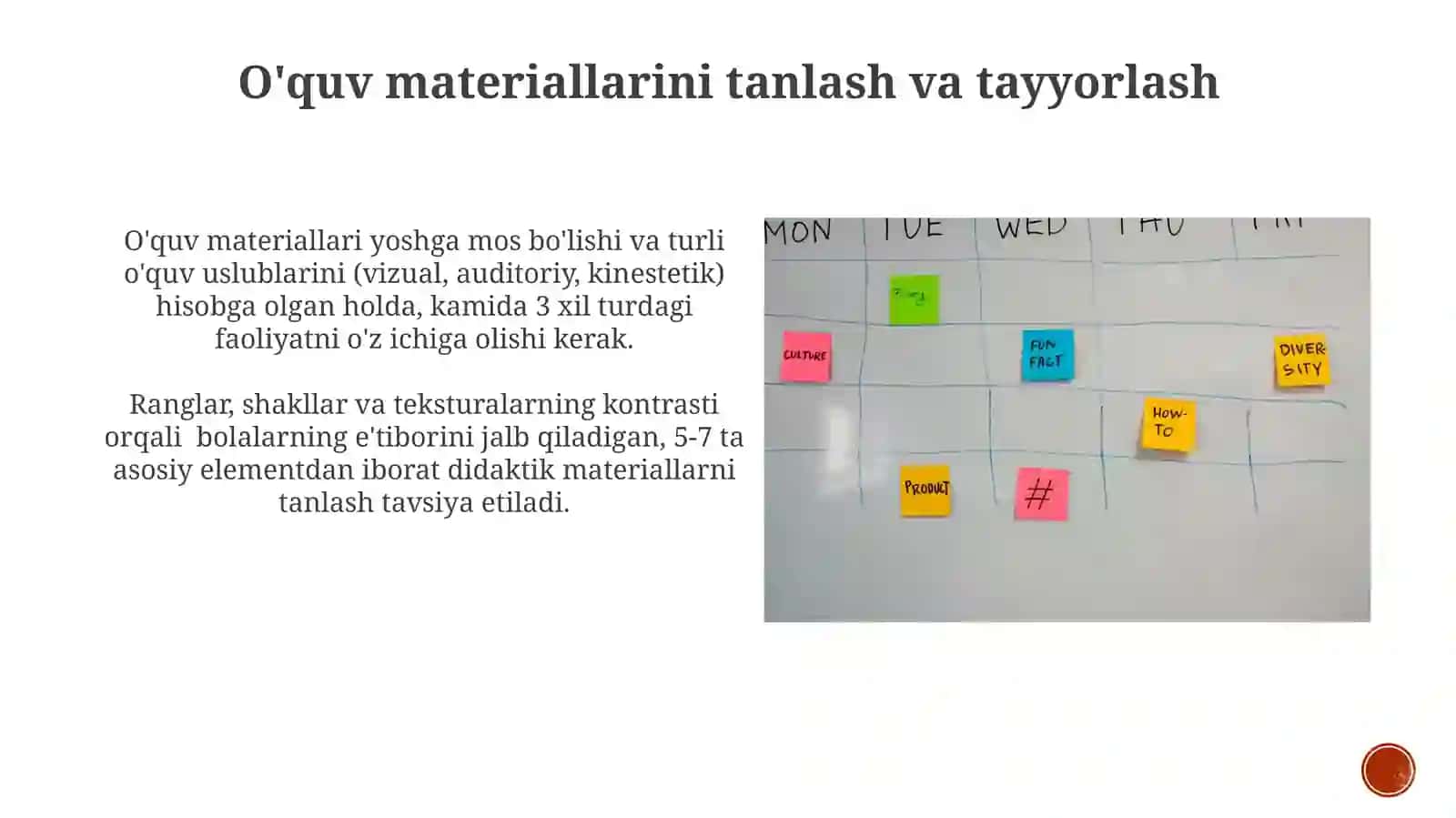 Tarbiyachining tasviriy faoliyat mashgʻulotlarini tashkil qilishdagi komponentlari 3