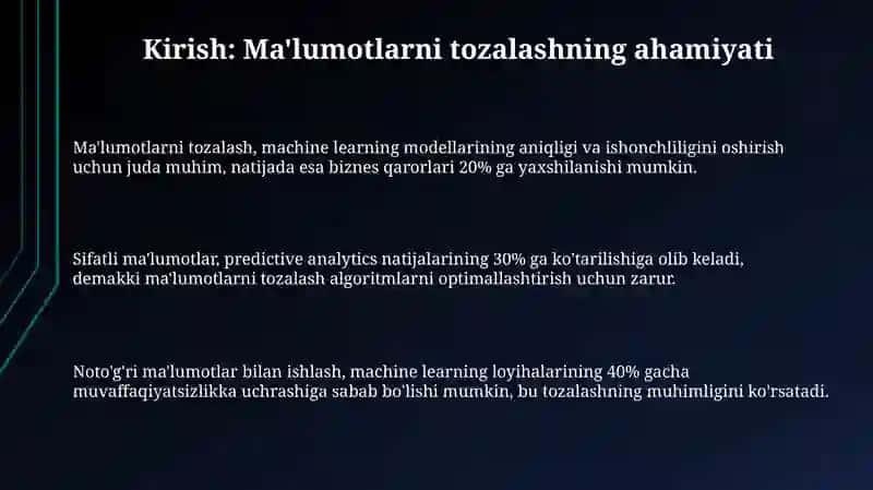 Mashina o'rganishda ma'lumotlarni tozalash usullari 3
