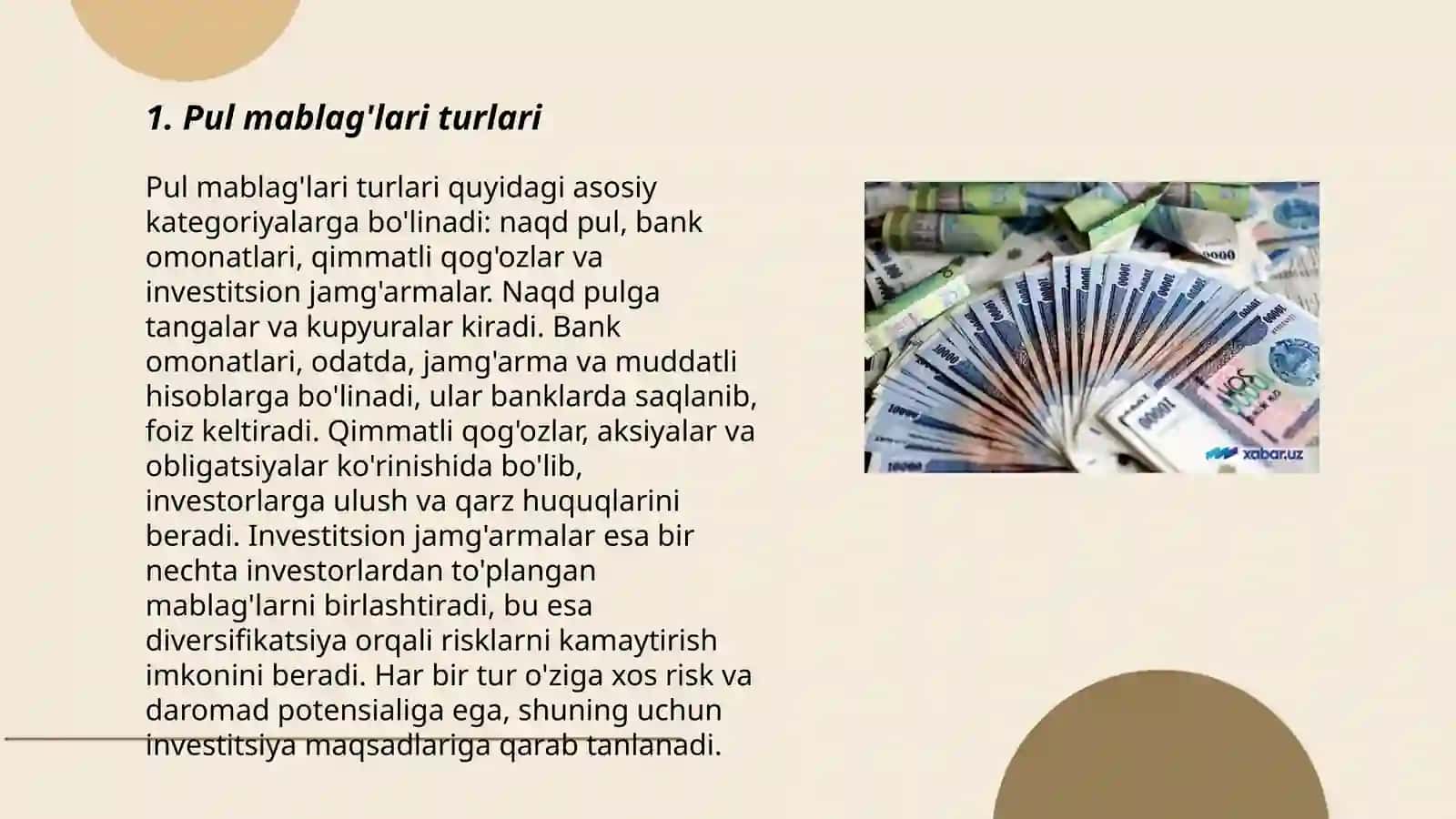 Pul mablag‘lari hisobi 3