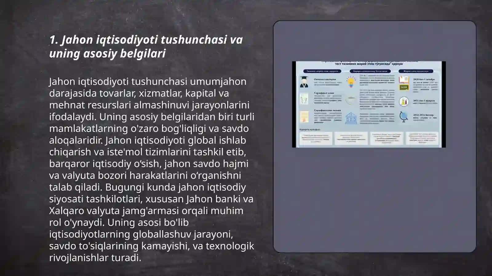 Jahon iqtisodiyotining mohiyati va XX-XXI asrlar boʻsagʻasidagi taraqqiyotining asosiy qonunyatlari va tamoyillari 3