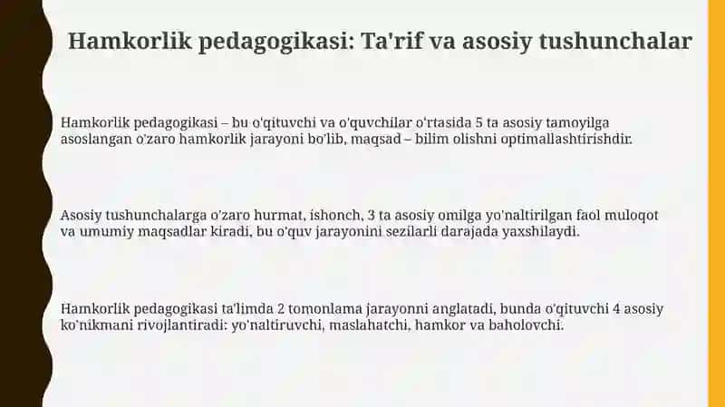 Hamkorlik pedagogikasining konseptual gʻoyalari 3