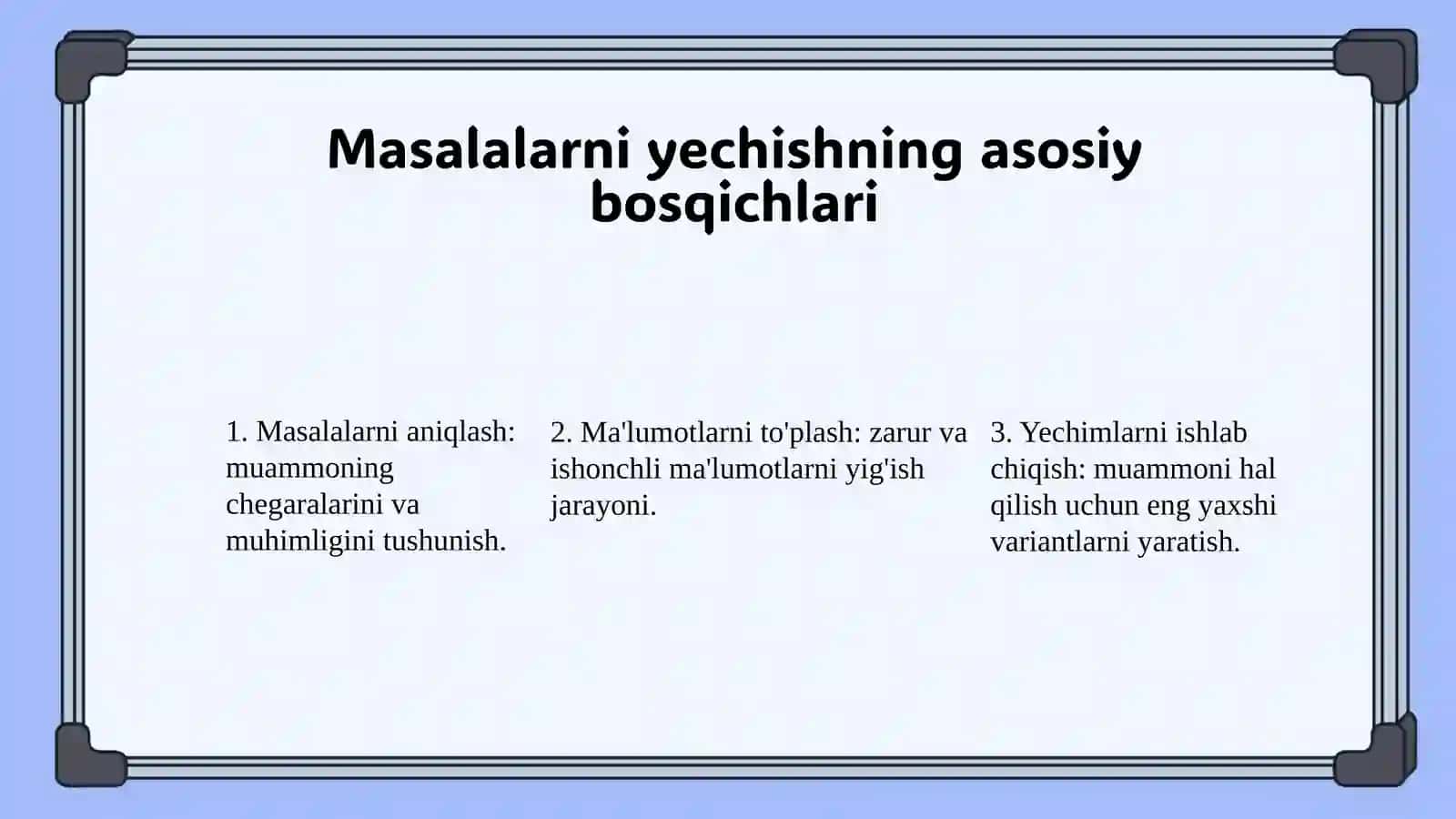 Sodda masalalarni yechish va ular ustida ishlash metodikasi 3