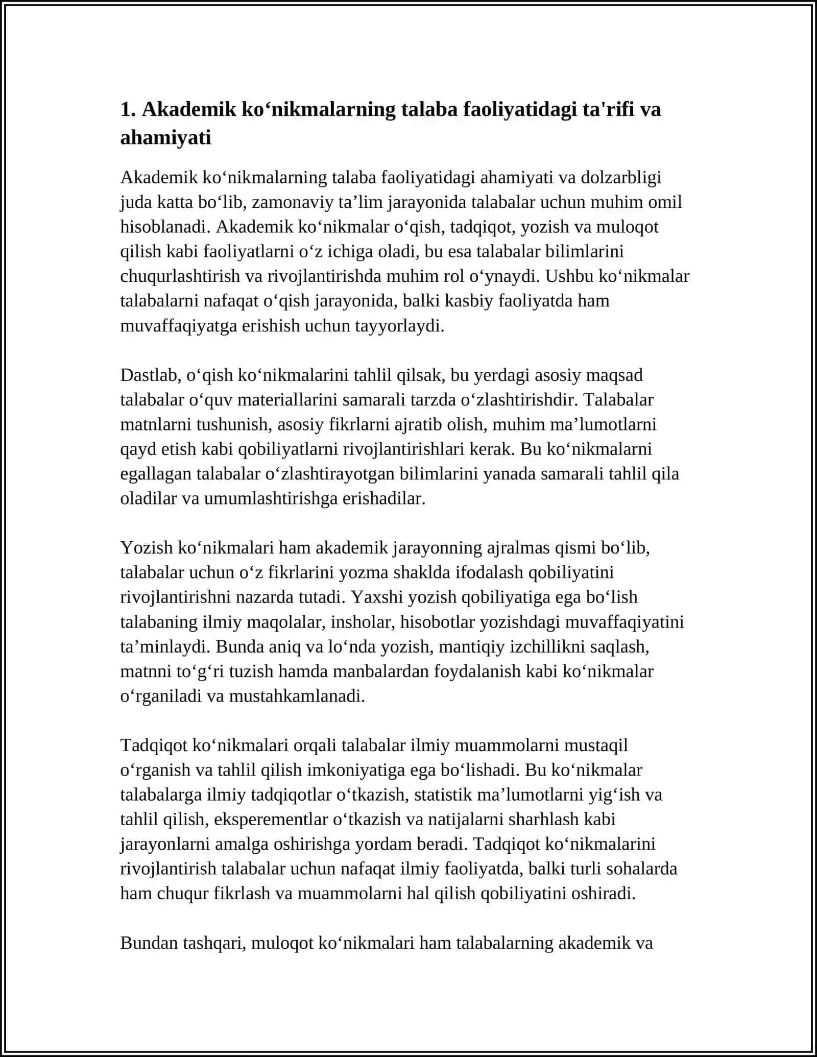 AKADEMIK KO‘NIKMALARNING TALABALAR FAOLIYATIDAGI AHAMIYATI VA DOLZARBLIGI 3