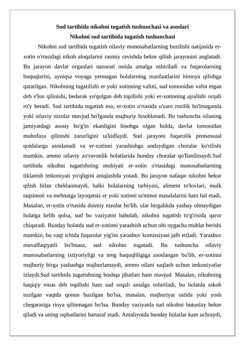 Sud tartibida nikohning tugatilishi 3