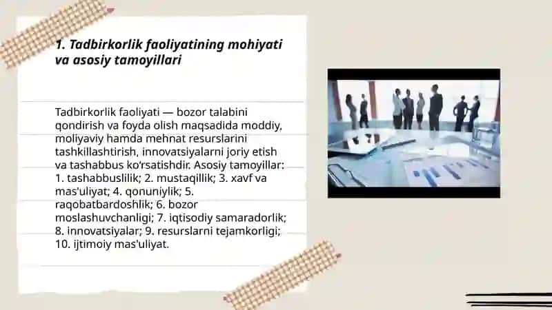 Tadbirkorlik faoliyati va tadbirkorlik kapitali 3