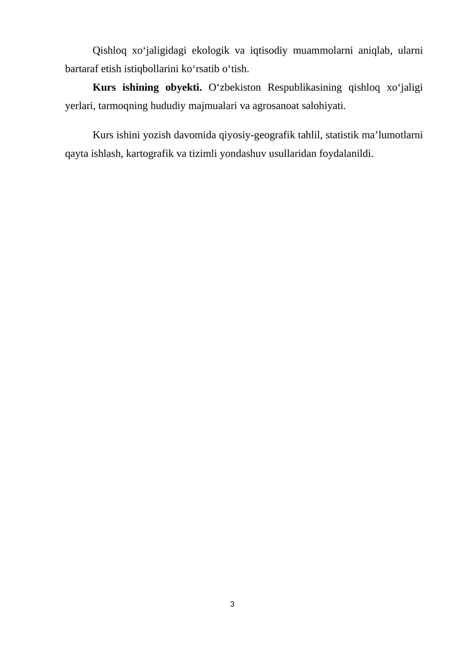 O’ZBEKISTON QISHLOQ XO’JALIGIGA  UMUMIY GEOGRAFIK TAVSIF 3