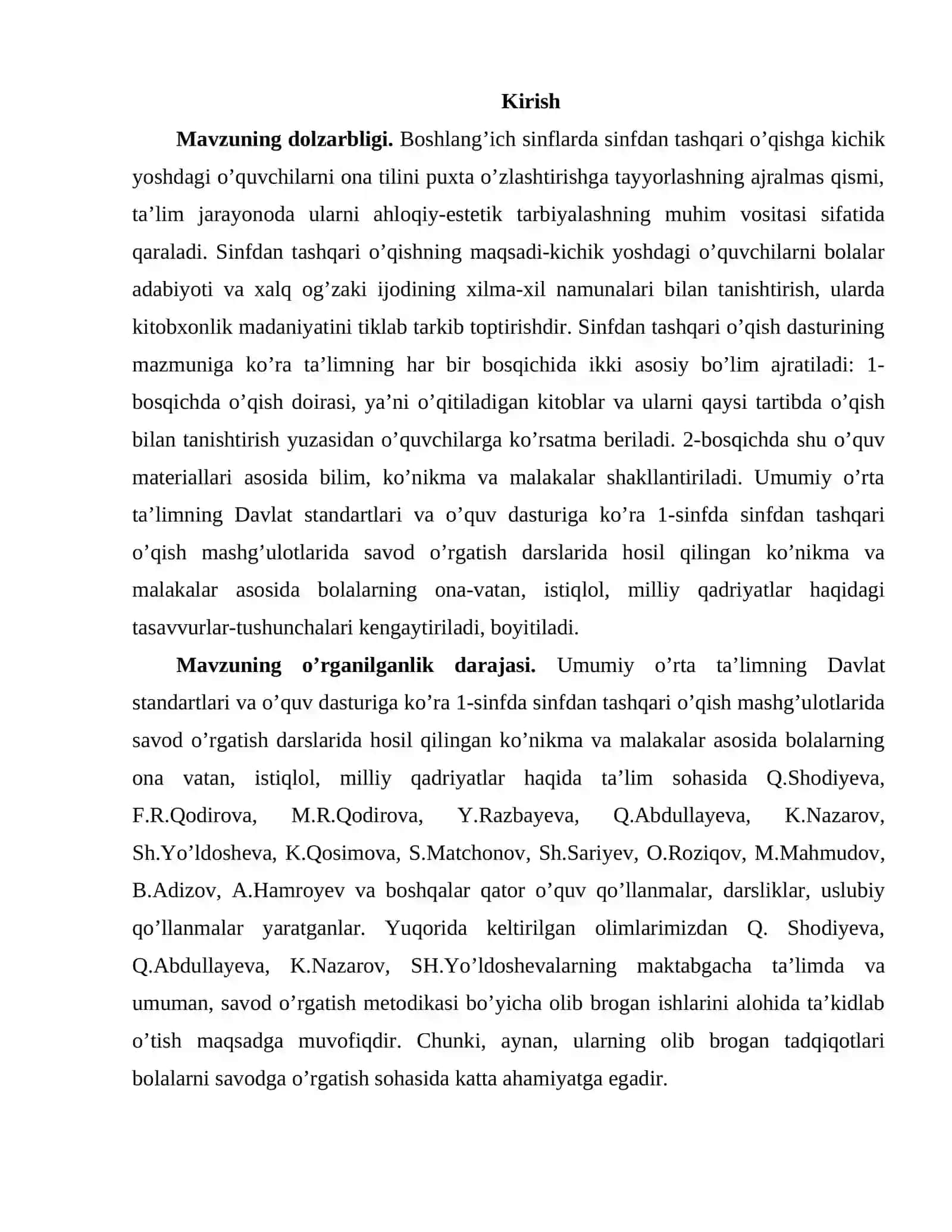 SAVOD O’RGATISH SINFDAN TASHQARI O’QISHNI TASHKIL ETISH 3