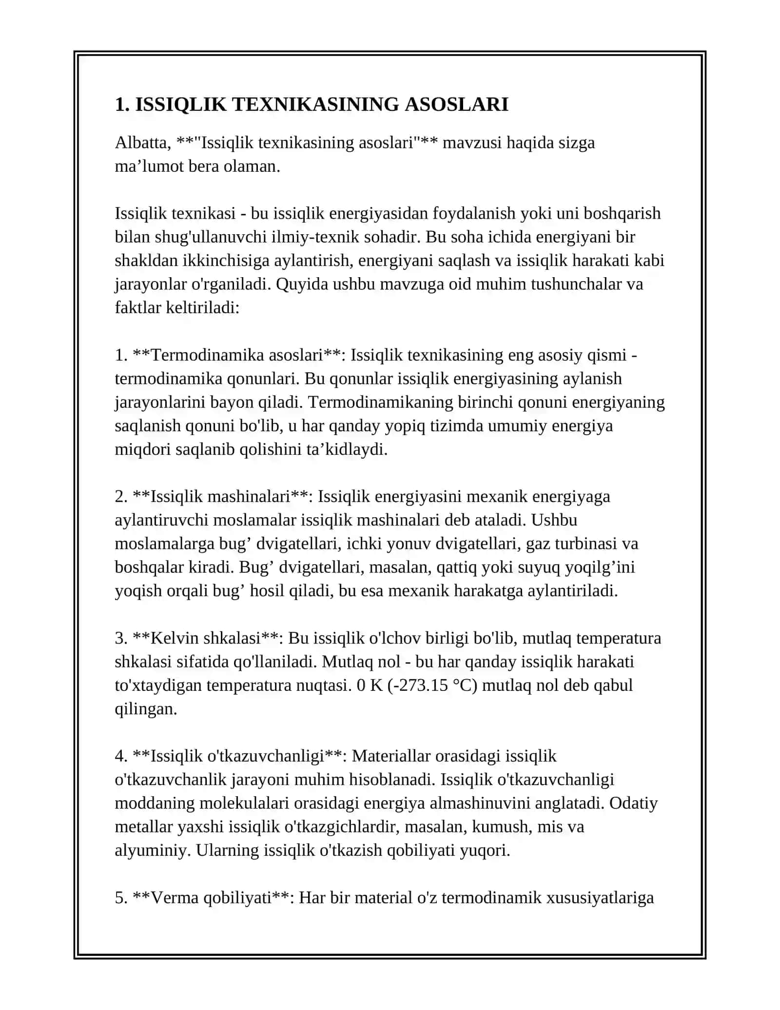 ISSIQLIK TEXNIKASI 3