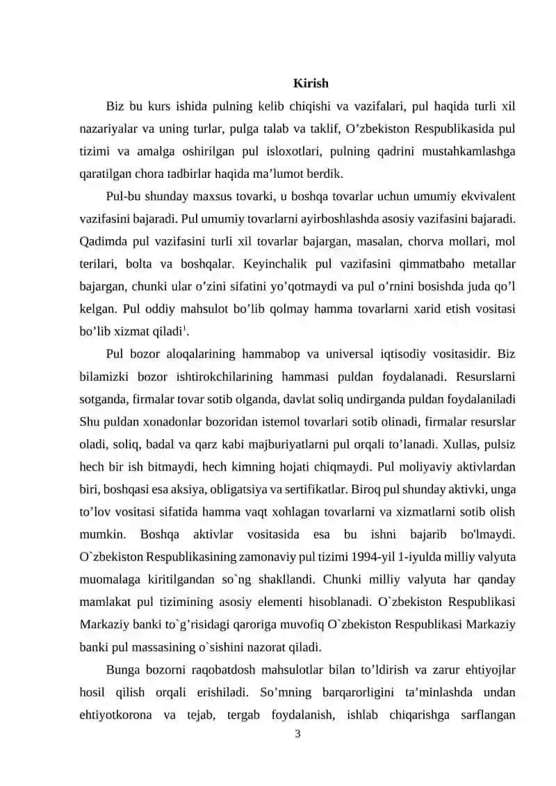 Pulning qadrini mustahkamlashga qaratilgan chora tadbirlar 3