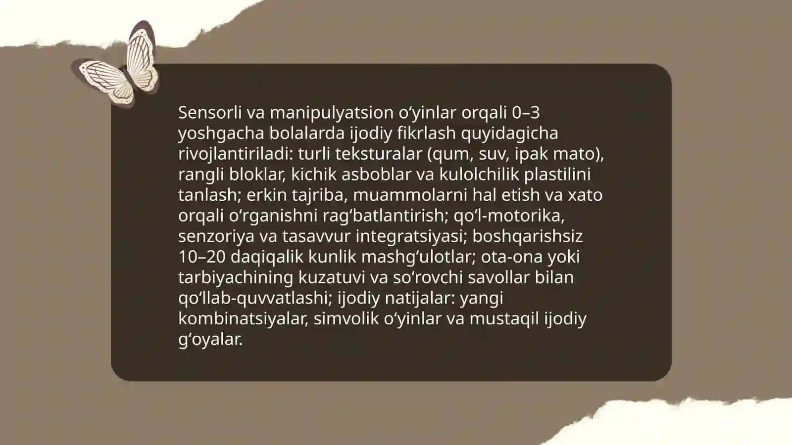 Ilk va 3yoshgacha boʻlgan bolalarda ijodiy faoliyatini rivojlantirish Jumaboyeva Oʻgʻiloy 3