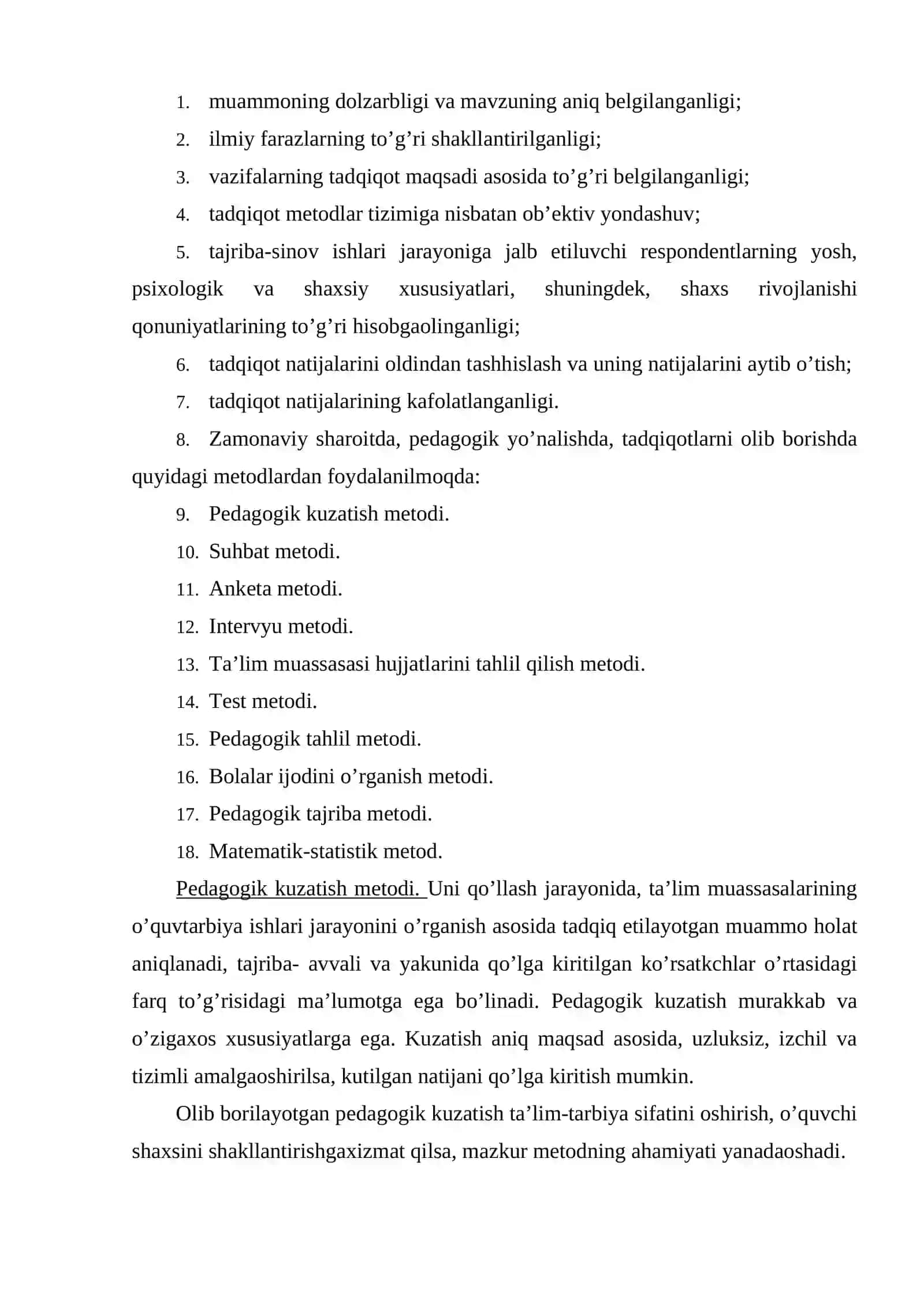 Boshlang’ich ta’lim pedagogikasi fanining tadqiqot metodlari 3