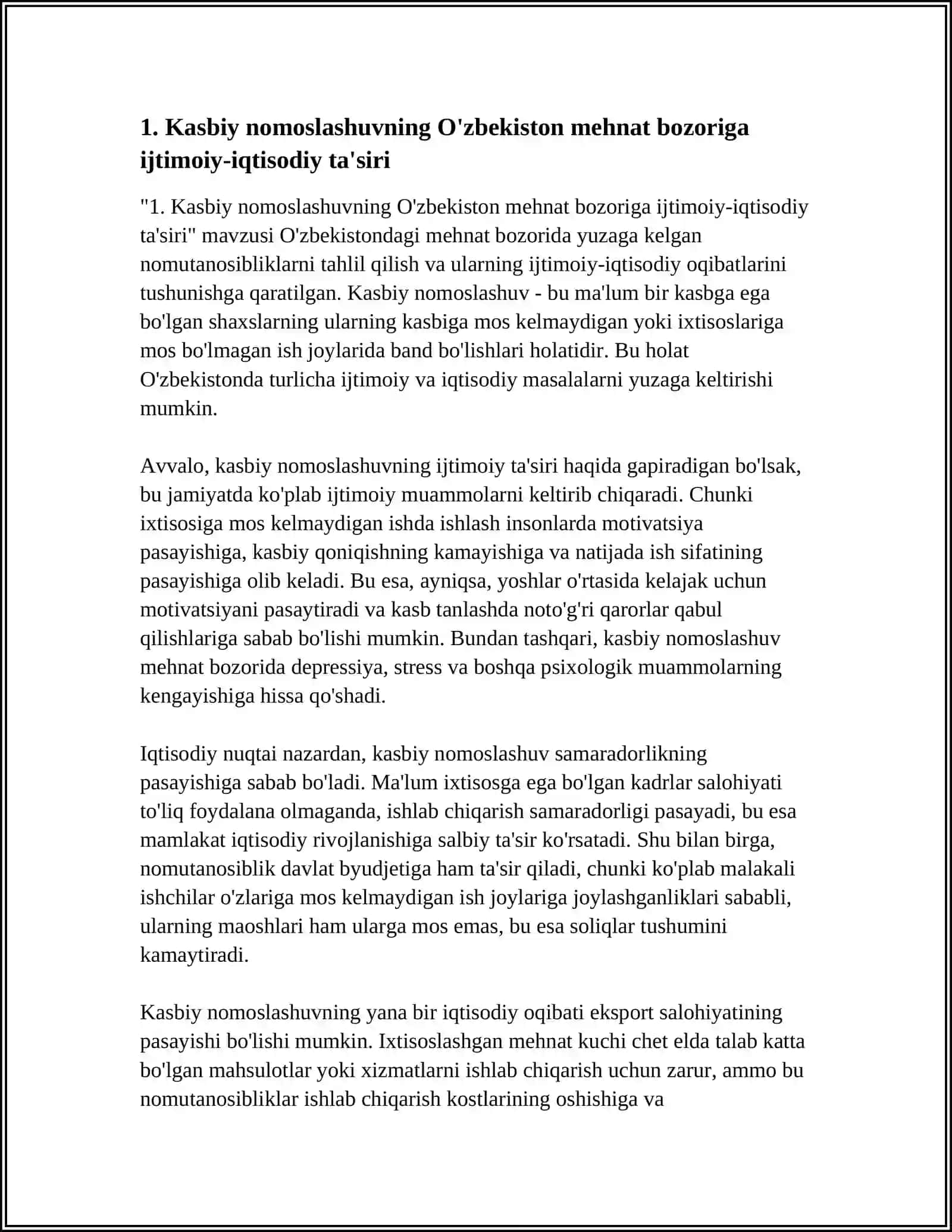 KASBIY NOMOSLASHUVNING IJTIMOIY-IQTISODIY OQIBATLARI VA UNI KAMAYTIRISH MEXANIZMLARI 3