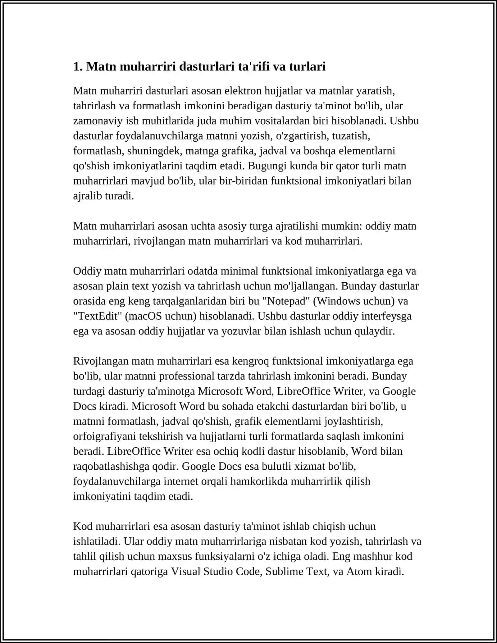 IQTISODIY AXBOROTLARNI MATN REDAKTORLARI VOSITALARIDA FOYDALANGAN HOLDA QAYTA ISHLASH DASTURI 3