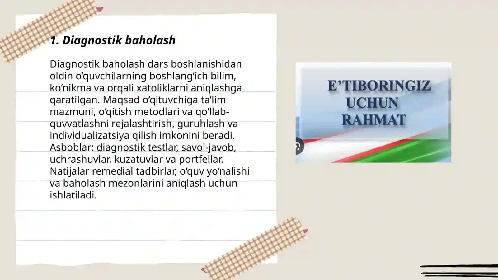 Diagnostik baholash 3