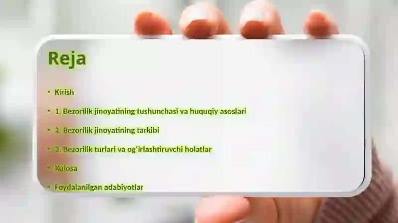 Jinoyat kodeksi 277-modda (Bezorilik) 3