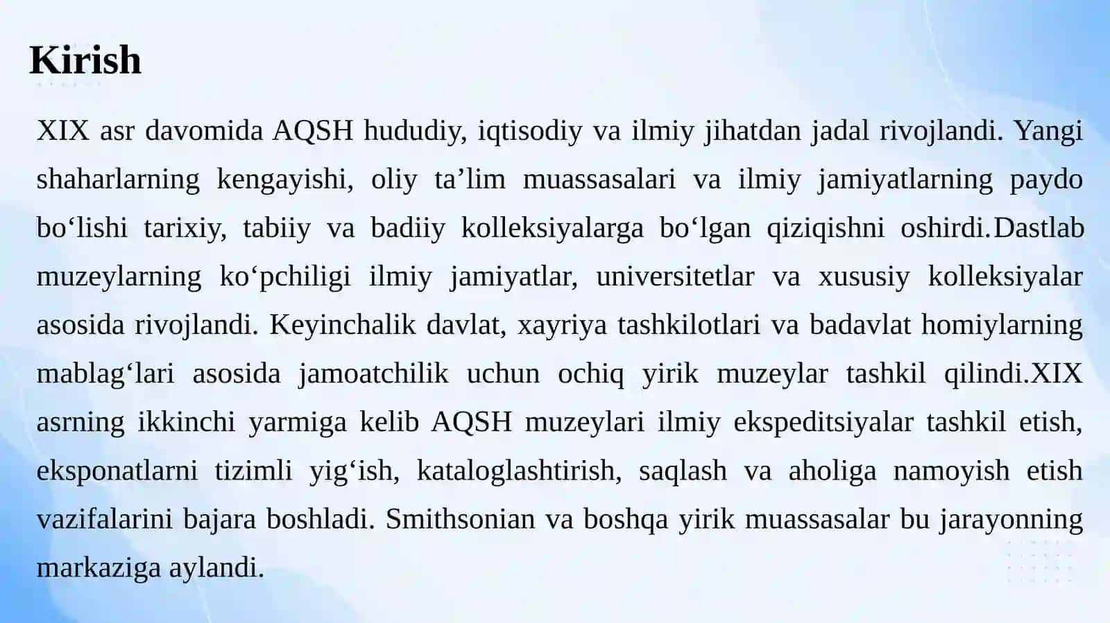 XIX asrda AQSH muzeylari taraqqiyoti 3