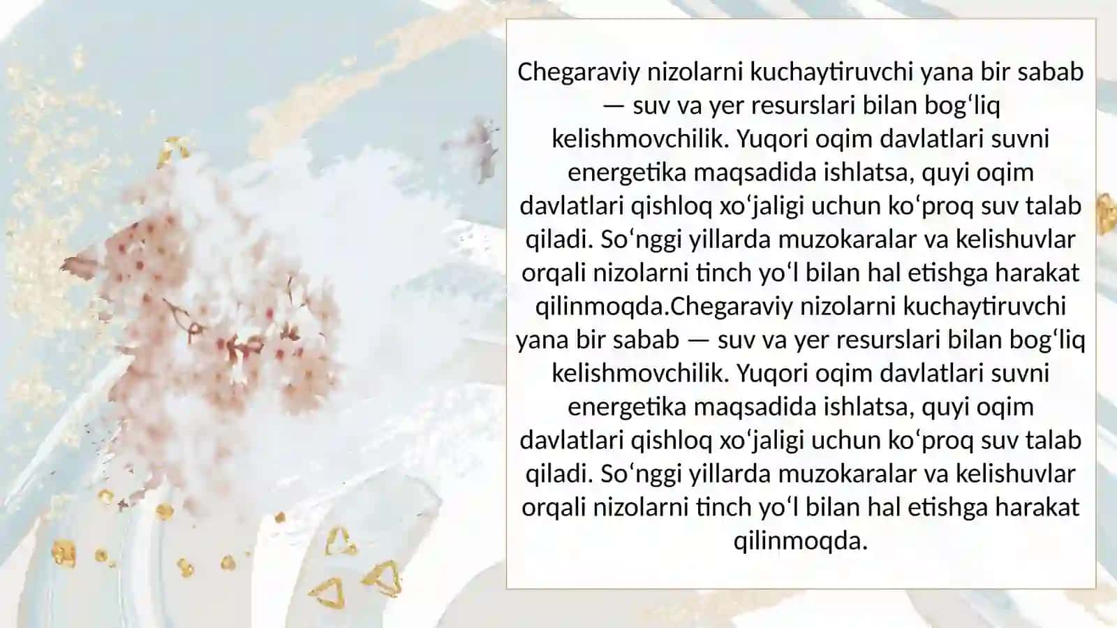 Markaziy Osiyo davlatlari o'rtasidagi siyosiy geografik muammolarni o'rganish 3