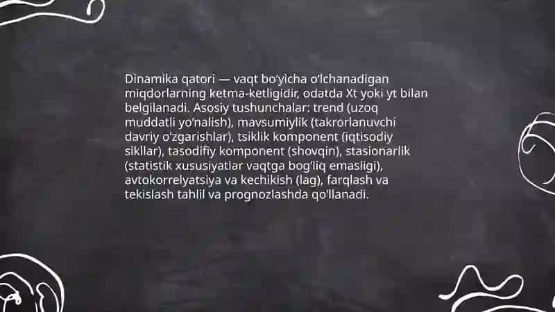 Dinamika qatorlari 3