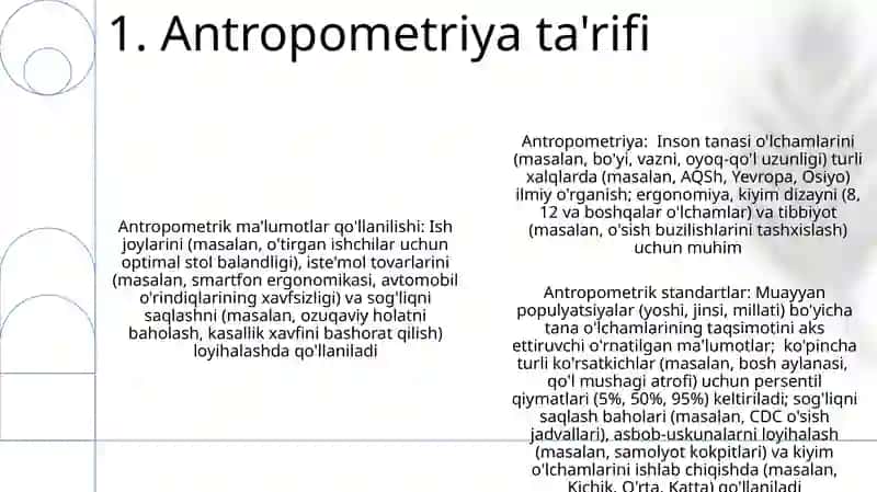 Antrapometrik standartlar togrisida 3