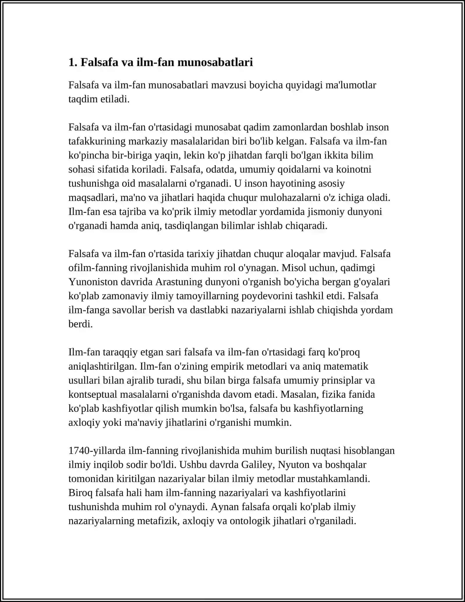 FALSAFANING BOSHQA FAN MUTAXASSISLARI UCHUN AHAMIYATI 3