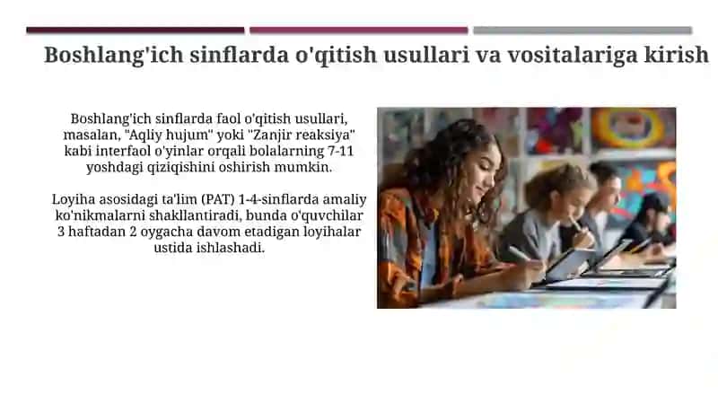 Boshlang'ich sinflarda o'qitish usullari va vositalari 3