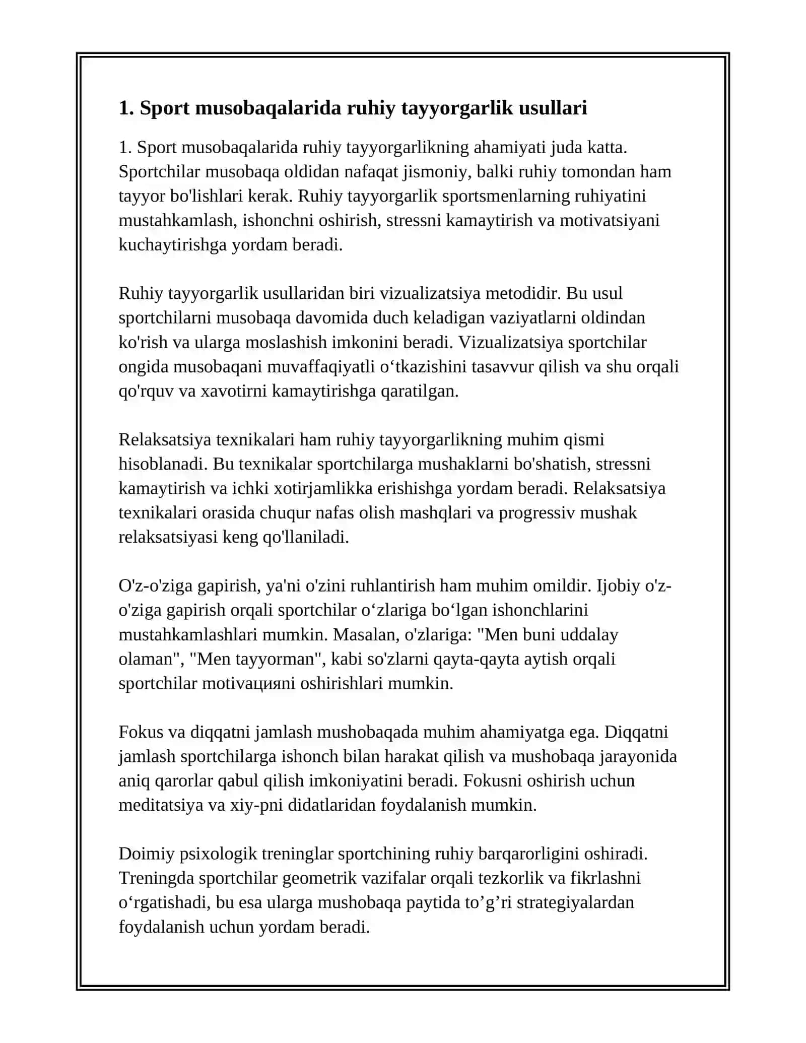 SPORT MUSOBAQALARI PISIXALOGYASI 3
