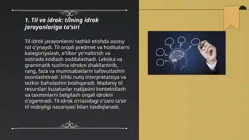 Psixik jarayonlarni shakllanishida tilning axamiyati 3