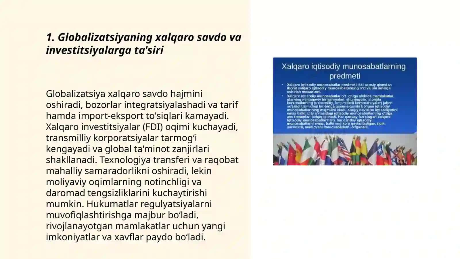 ZAMONAVIY XALQARO IQTISODIY MUNOSABATLARNI SHAKLLANTIRUVCHI ASOSIY OMILLAR 3