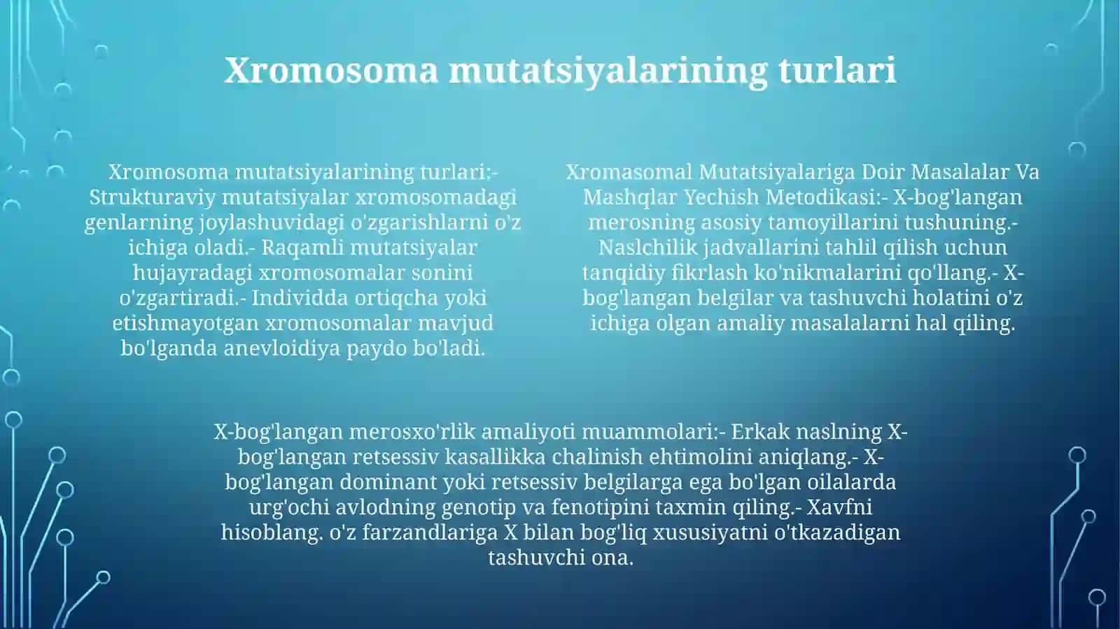 Xramasoma Mutatsiyalariga Doir Masalalar Va MashqlarYechishMetodikasi 3