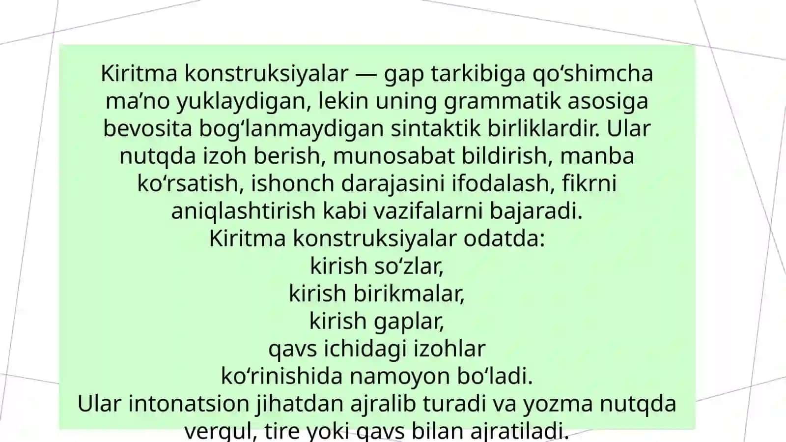 Kiritma konstruksiyalarining uslublarda ifodalanishi 3