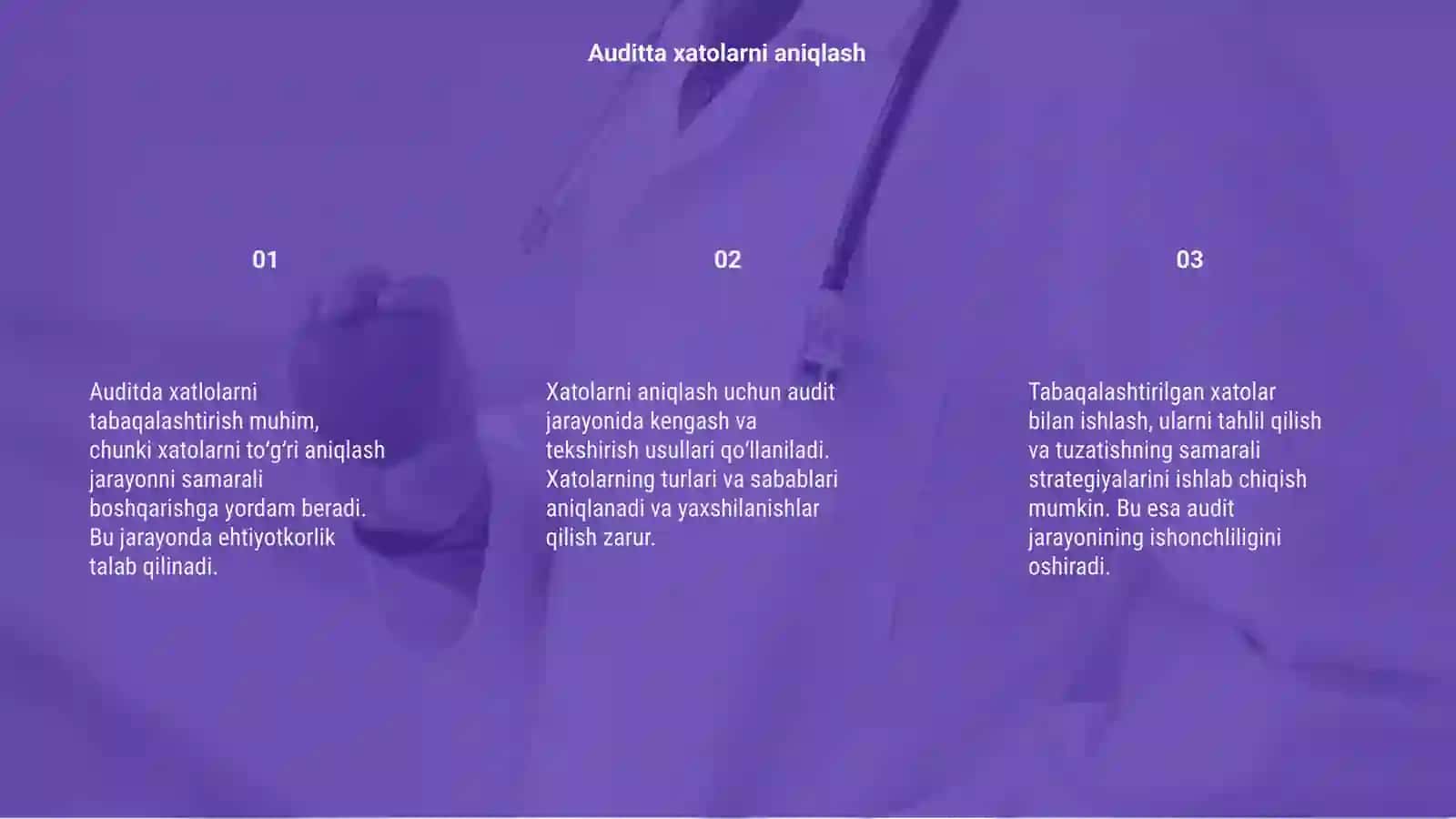 Auditda xatlolarni tabaqalashtirish 3