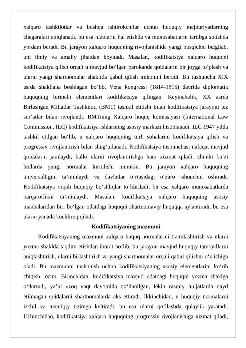 Xalqaro huquqni kodifikatsiya qilish 3
