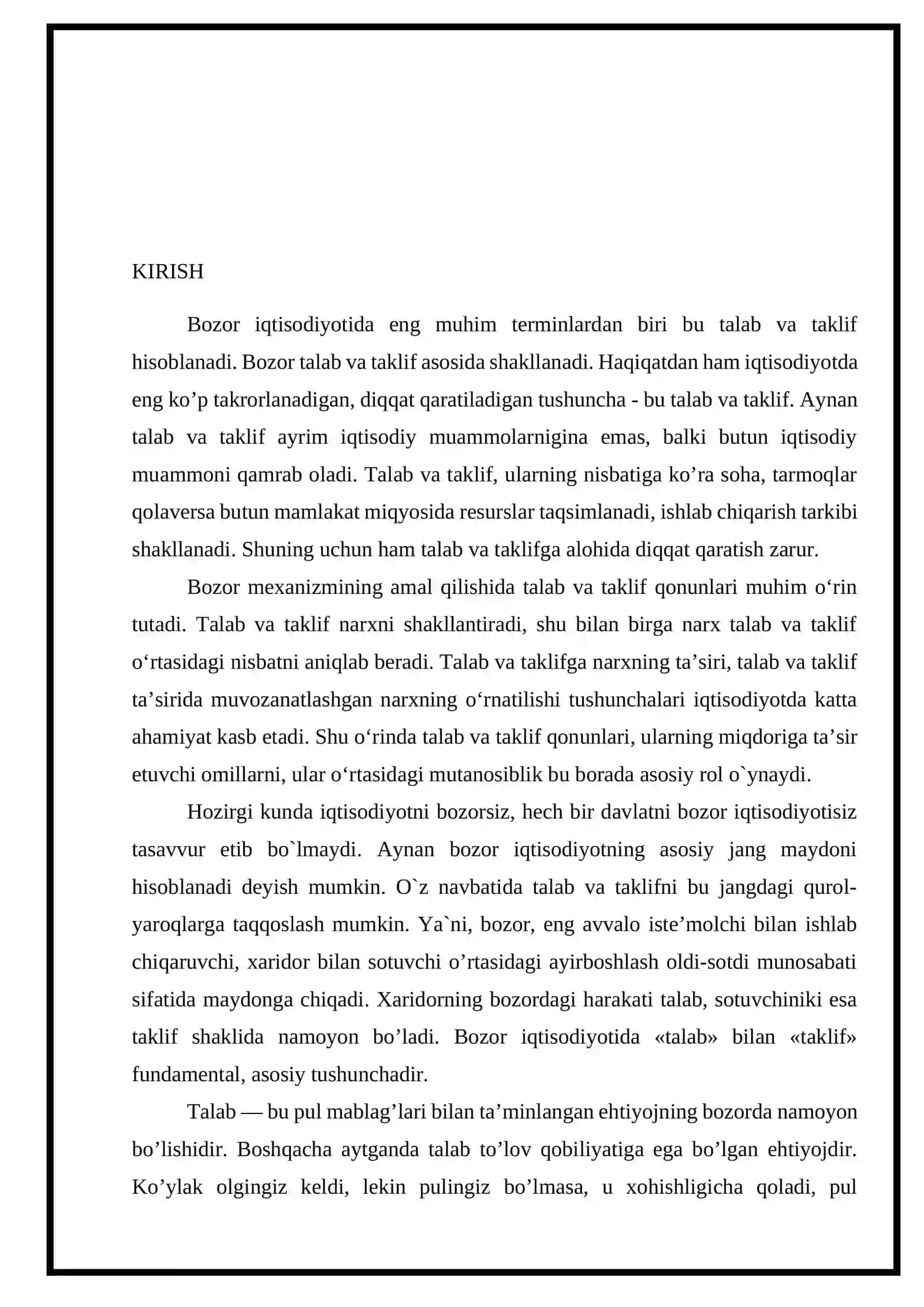 Narx bo’yicha talab elastikligi va uni biznes amaliyotida qo’llanilishi kurs ishi 3