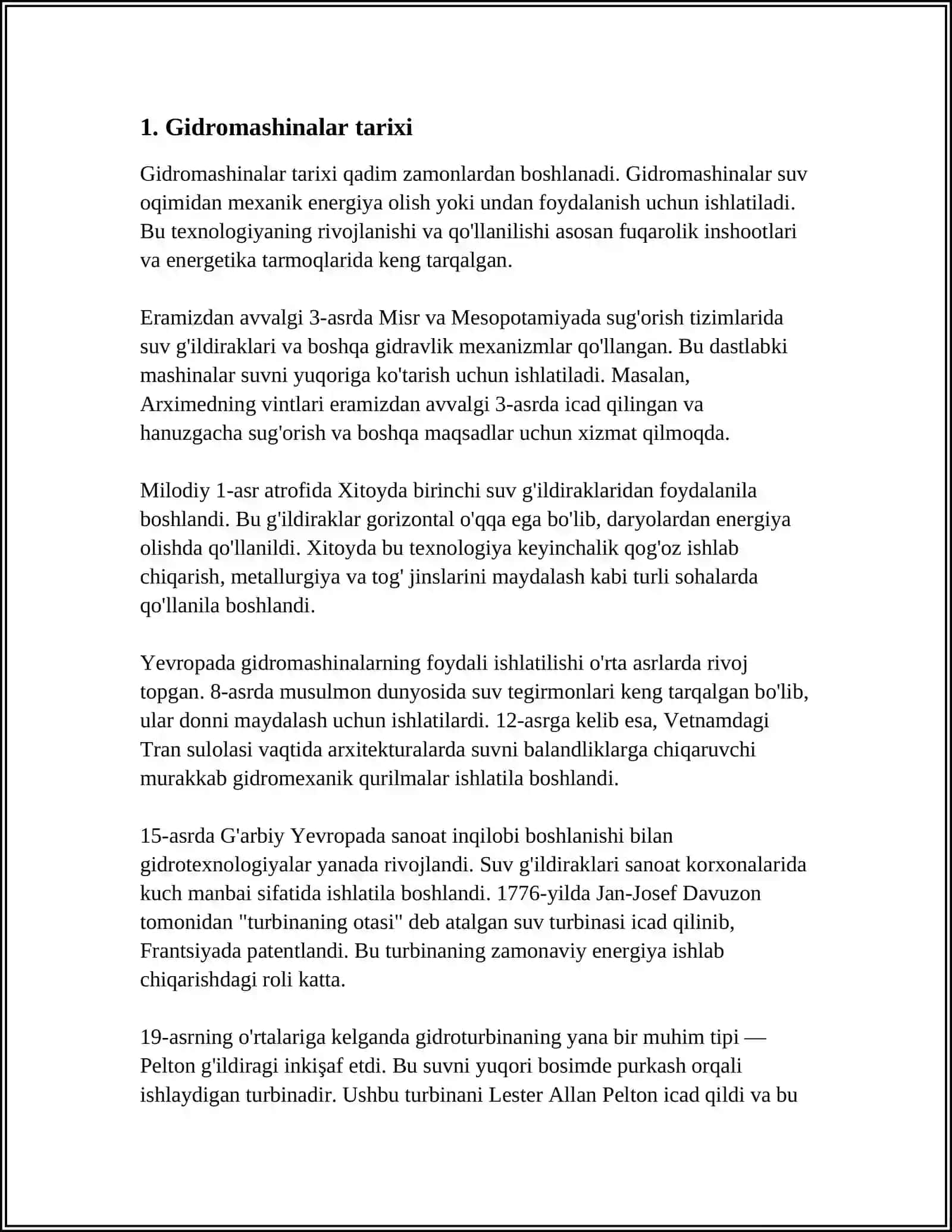 GIDROMASHINALAR HAQIDA UMUMIY TUSHUNCHA 3