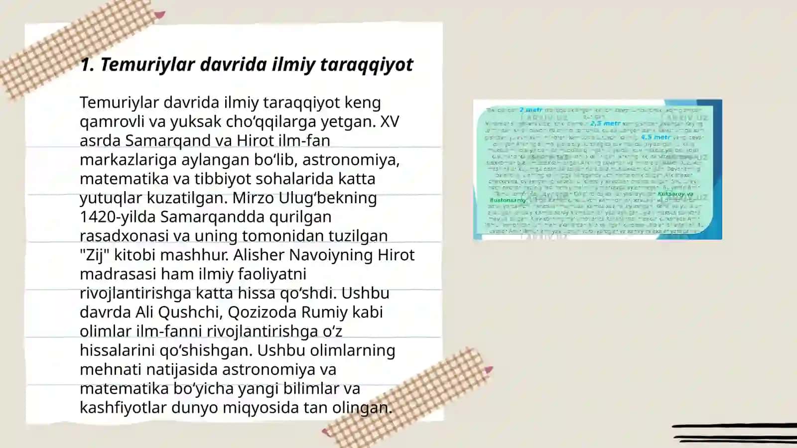 Temuriylar davrida ma'naviy-ma'rifiy yuksalish 3